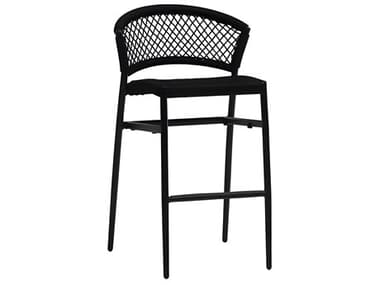 Ratana Ria Silver Black Aluminum Rope Bar Stool RANFN58841BLK