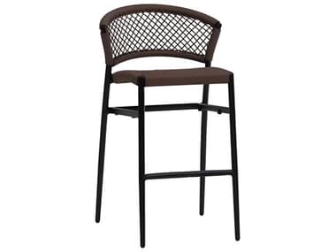 Ratana Ria Silver Black Aluminum Rope Bar Stool RANFN58841BRN