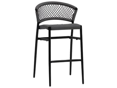 Ratana Ria Silver Black Aluminum Rope Bar Stool RANFN58841GRY