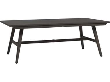 Ratana Canbria Silver Hessonite Garnet Aluminum Rectangular Umbrella Hole Dining Table RANFN61150HGA