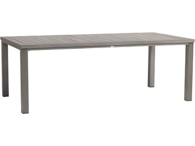 Ratana Canbria Silver Seashell Aluminum Rectangular Umbrella Hole Dining Table RANFN61163SEL