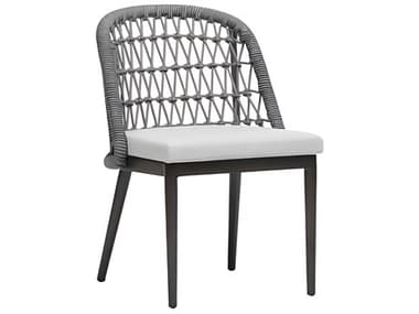 Ratana Poinciana Silver Ash Grey Aluminum Cushion Dining Chair RANFN61311LAG