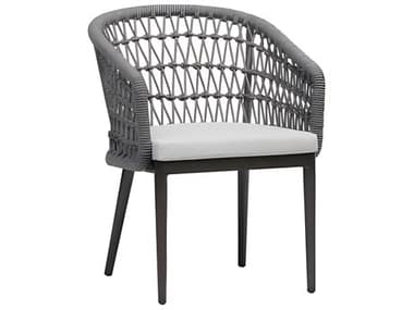 Ratana Poinciana Silver Ash Grey Aluminum Cushion Dining Chair RANFN61312LAG