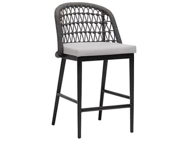 Ratana Poinciana Silver Ash Grey Aluminum Cushion Counter Stool RANFN61340LAG