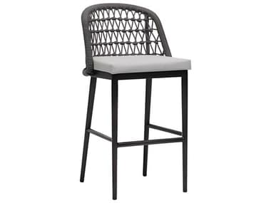 Ratana Poinciana Silver Ash Grey Aluminum Cushion Bar Stool RANFN61341LAG