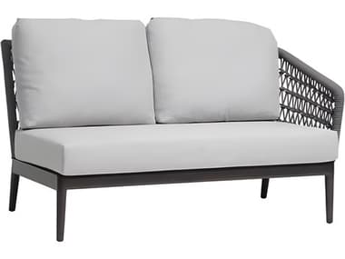 Ratana Poinciana Silver Ash Grey Aluminum Cushion Loveseat RANFN61352LAGR