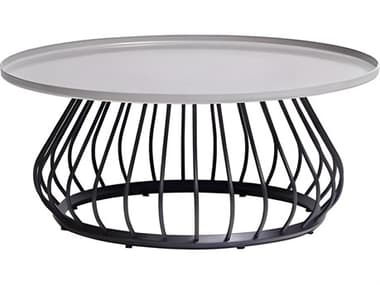 Ratana Diva Silver Graphite Base Aluminum Round Coffee Table RANFN61604GRT