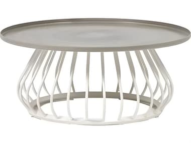 Ratana Diva Silver Snow Base Aluminum Round Coffee Table RANFN61604SNW