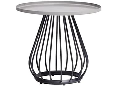 Ratana Diva Silver Graphite Base Aluminum Round End Table RANFN61605GRT