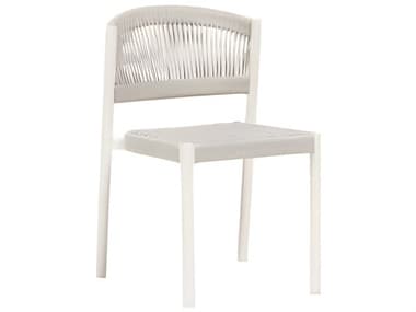 Ratana Naples Silver White Aluminum Strap Dining Chair RANFN67511OTMWHT