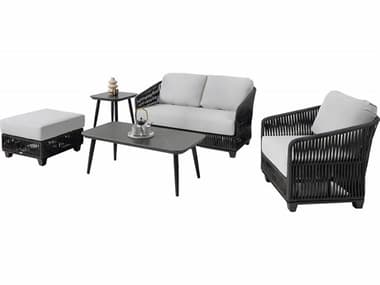 Ratana Noma Silver Diva Night Base & Pietra Grey Top Aluminum Rectangular Coffee Table RANFN69804PEYDIV