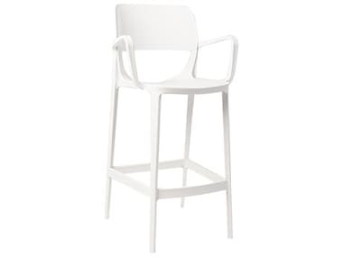 Rainbow Outdoor Bella Resin White Stackable Barstool Set of 2 RBORBOBELLAWHTBSSET2