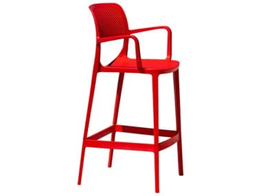 Rainbow Outdoor Elsa Resin Red Stackable Barstool Set of 2 RBORBOMILAREDBSSET2