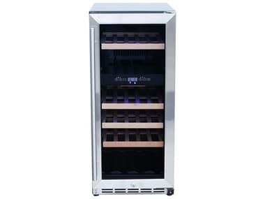 RCS Grills Stainless Steel Wine Cooler Refrigerator with 15 Glass Window Front RCRWC1