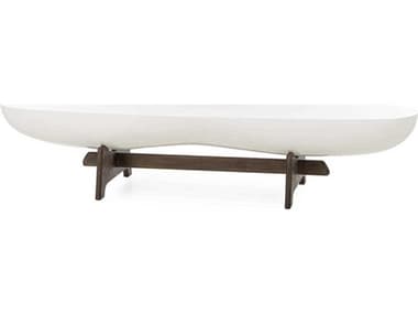 Sonder Living Danica 72" Oval Wood White Acrylic Coffee Table RD0701275