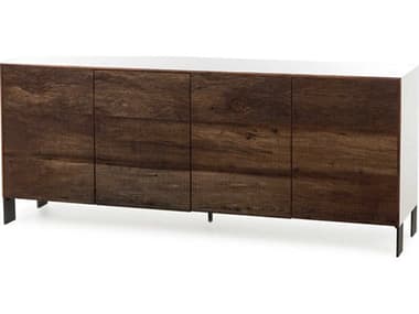 Sonder Living Cardosa 72'' Natural Wood White Acrylic Lacquered & Brown Reclaimed Peroba Finish Sideboard RD0704207