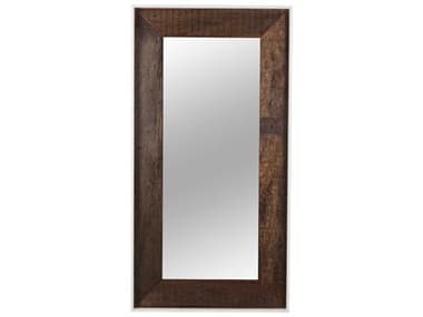 Sonder Living Cardosa White Acrylic Lacquered & Natural Brown Reclaimed Peroba 45''W x 87''H Rectangular Floor Mirror RD0708021