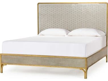 Sonder Living Gilded Glass With Eglomise & Gold Silver Beech Wood King Platform Bed RD1303038