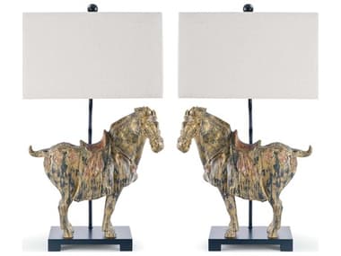 Regina Andrew Southern Living Dynasty Distressed Painted Polished Nickel Buffet Lamp REG131111