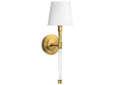 Regina Andrew Southern Living 19" Tall 1-Light Gold Leaf Polished Brass Crystal Wall Sconce REG151168