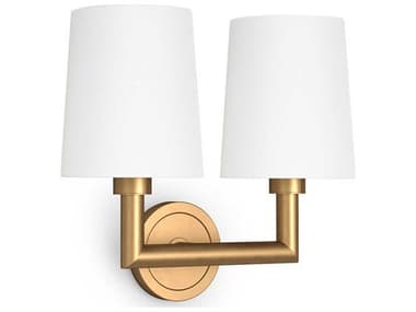 Regina Andrew Southern Living 13" Tall 2-Light Natural Brass Polished Wall Sconce REG151172NB