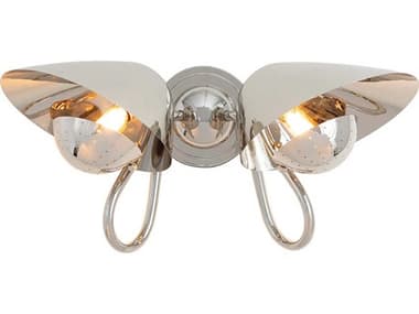 Regina Andrew Keaton 9" Tall 2-Light Polished Nickel Wall Sconce REG151231PN