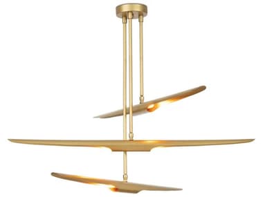 Regina Andrew Concorde 6-Light Natural Brass Linear Chandelier REG161081NB