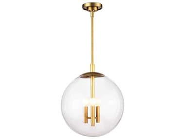 Regina Andrew Cafe 12" 3-Light Natural Brass Glass Globe Mini Pendant REG161246NB