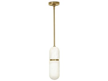 Regina Andrew Salon 4" 2-Light Natural Stone Brass LED Cylinder Mini Pendant REG161386NB