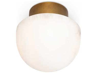 Regina Andrew Parker 7" 1-Light Natural Stone Brass LED Bowl Flush Mount REG161398NB