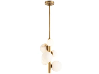 Regina Andrew Styx 11" 6-Light Natural Brass LED Globe Linear Mini Pendant REG161411NB