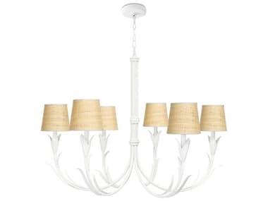 Regina Andrew River Reed 41" Wide 6-Light White Chandelier REG161416WTRAT