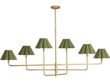 Regina Andrew Polly 6-Light Natural Brass Island Pendant REG161454NBGRN