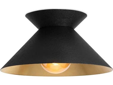 Regina Andrew Viggo 1-Light Blackened Steel Flush Mount REG161466BLK