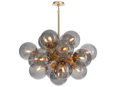 Regina Andrew Shine 33" Wide 17-Light Natural Brass Globe Chandelier REG161474NBSMK