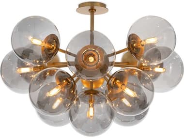 Regina Andrew Shine 13-Light Natural Brass Globe Semi Flush Mount REG161475NBSMK