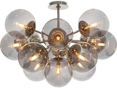 Regina Andrew Shine 13-Light Polished Nickel Globe Semi Flush Mount REG161475PNSMK