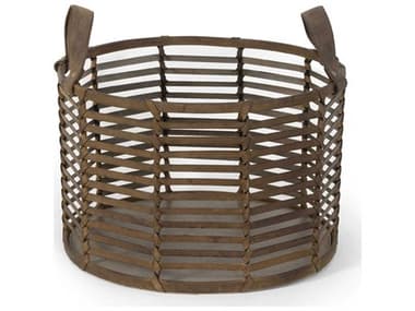 Regina Andrew Finn Brown Leather 15'' Basket REG201517