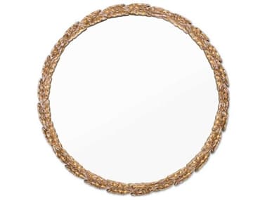 Regina Andrew Olive Gold Leaf 36'' Round Wall Mirror REG211087