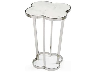 Regina Andrew Clover 18" Marble With Polished Nickel End Table REG301009PN