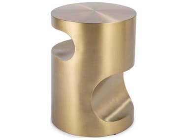 Regina Andrew 16" Round Metal Brass End Table REG301061BRS