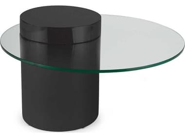 Regina Andrew Odette 35" Oval Glass Black Coffee Table REG301092BLK