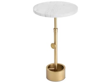 Regina Andrew Myles Round Marble Natural Brass End Table REG301196NB