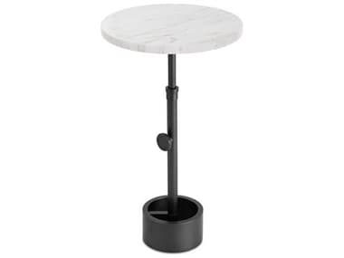 Regina Andrew Myles Round Marble Oil Rubbed Bronze End Table REG301196ORB