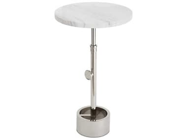 Regina Andrew Myles Round Marble Polished Nickel End Table REG301196PN