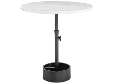 Regina Andrew Myles Round Marble White Oil Rubbed Bronze End Table REG301209ORB