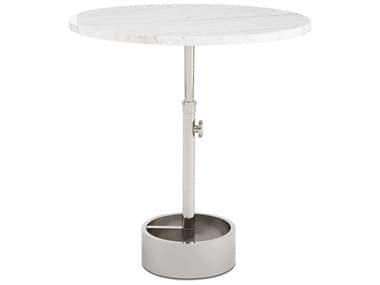 Regina Andrew Myles Round Marble White Oil Rubbed Bronze End Table REG301209PN