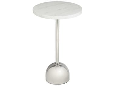 Regina Andrew Arthur Round Marble Polished Nickel End Table REG301226PN