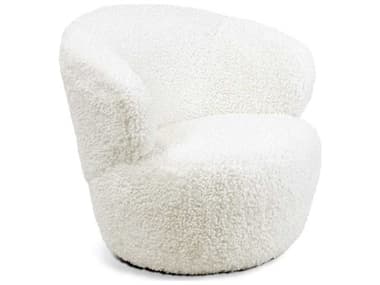 Regina Andrew Swivel 32" White Fabric Accent Chair REG321158