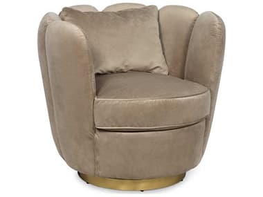 Regina Andrew Cosmo 33" Swivel Brown Fabric Accent Chair REG321220